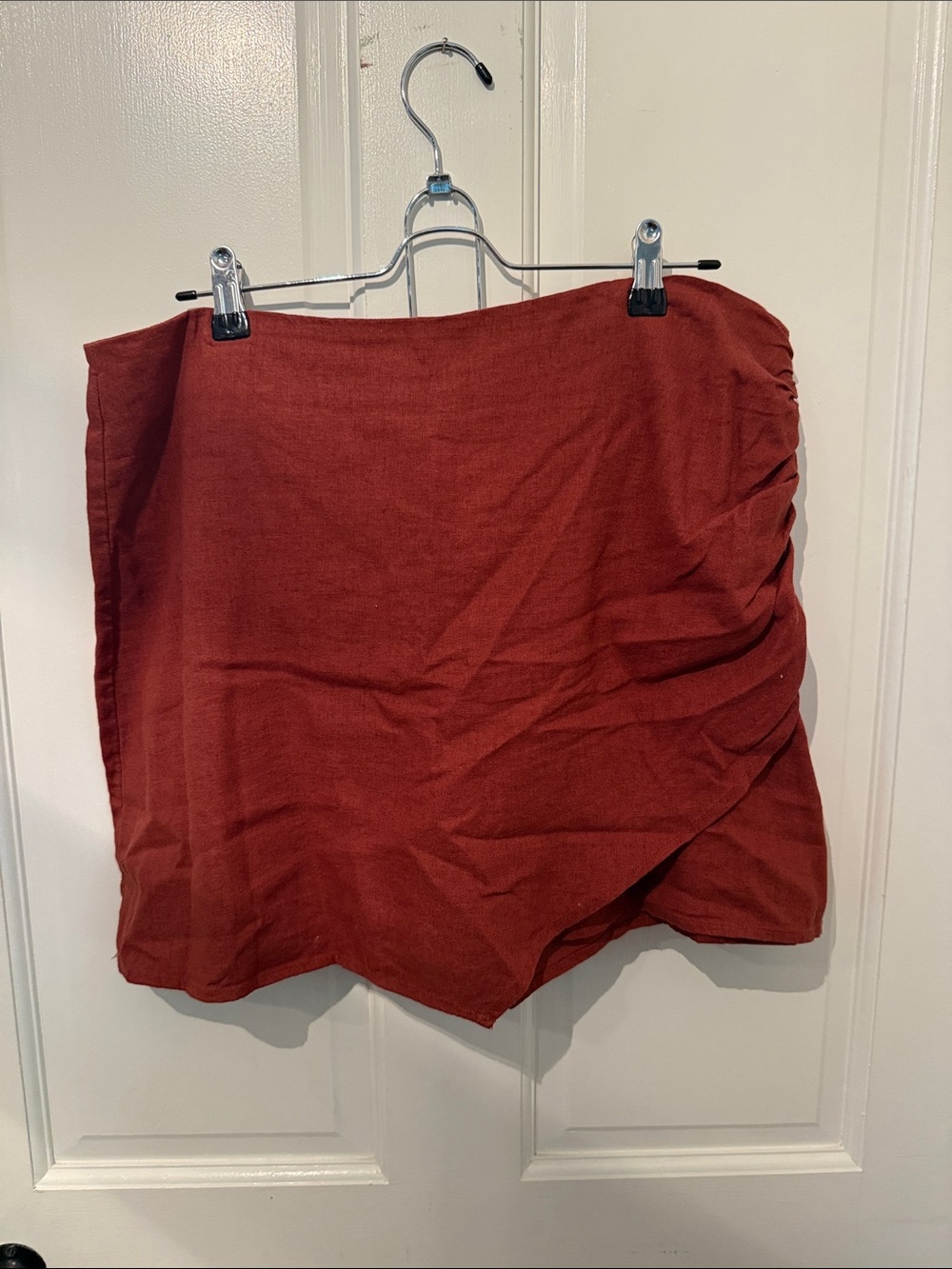 a new day Rust Red Ruched Skort